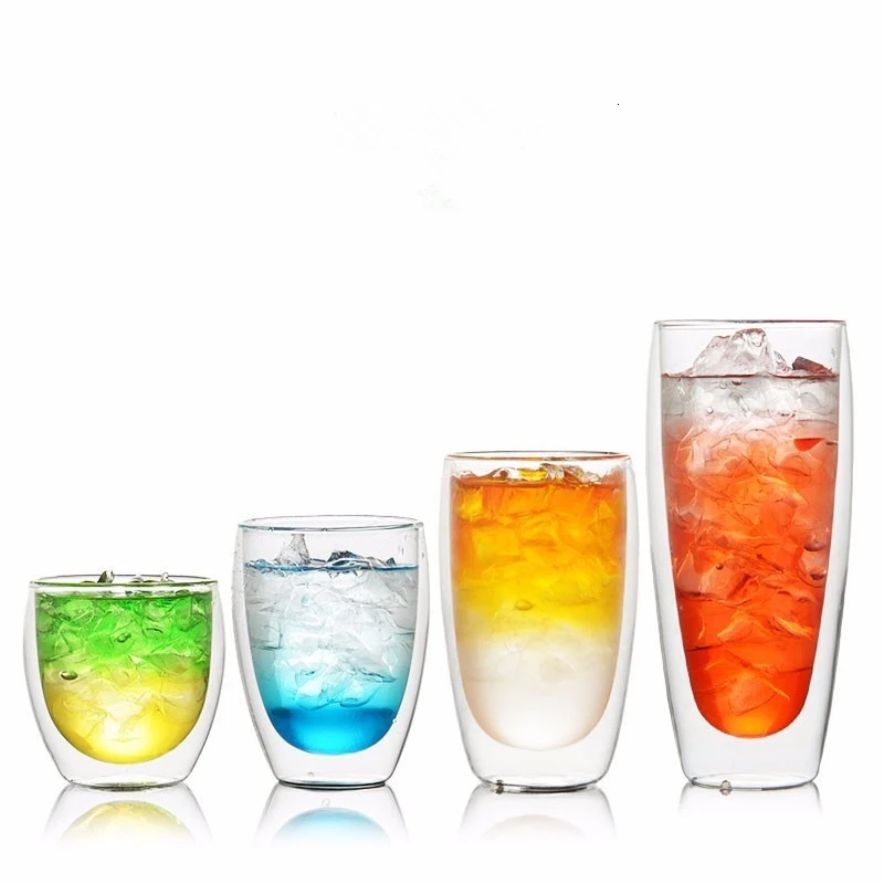 Двухслойная стеклянная кружка Bodum Design для капучино кофейная стеклянный стакан