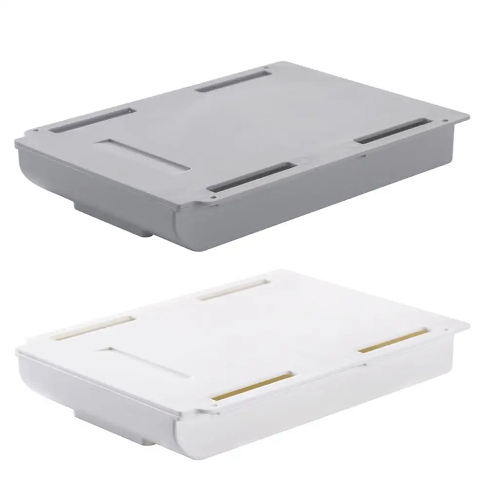 

Self Stick Pencil Tray Desk Table Storage Drawer Type Punch-free Makeup Finishing Organizer Box Under Desk Stand Table Storage