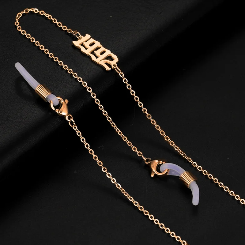 

Женские цепочки для очков с именем под заказ, золотая цепочка для очков с именной табличкой, богемная цепочка с именем маски для лица, серебро 925 пробы, подарки на очки