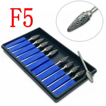 

10pcs Dental Lab Polisher Drills Tungsten Steel Carbide Burs F5 2.35mm Shank Polishing Burs Dental Lab