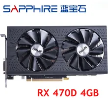 Placas gráficas de safira rx 470d 4gb 256bit gddr5 placa de vídeo para amd rx 400 séries placas vga rx470 d rx470d usado
