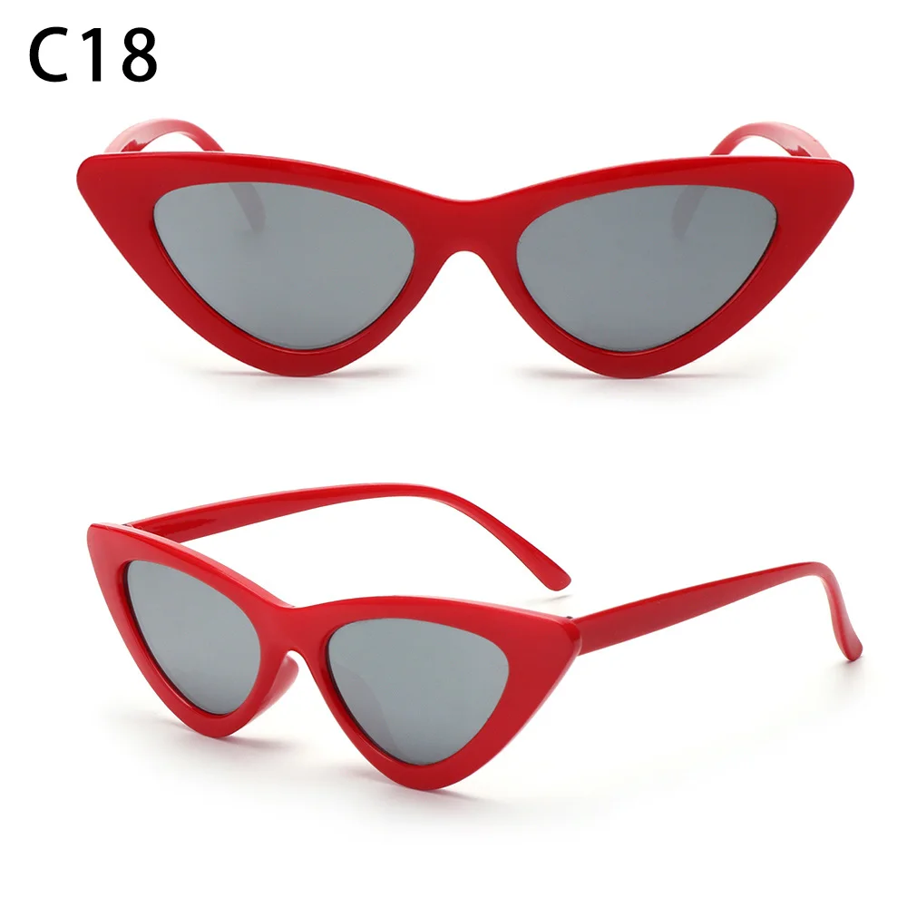 big cat eye sunglasses 2021 Sexy Vintage Cat Eye Sunglasses Black Small Triangle Sun Glasses Female Lens Shades Resin Outdoor Streetwear Eyewear UV400 square sunglasses Sunglasses