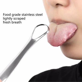 

1Pcs Useful Tongue Scraper Stainless Steel Oral Tongue Cleaner Medical Mouth Brush Reusable Fresh Breath Maker 2021 New Arrival