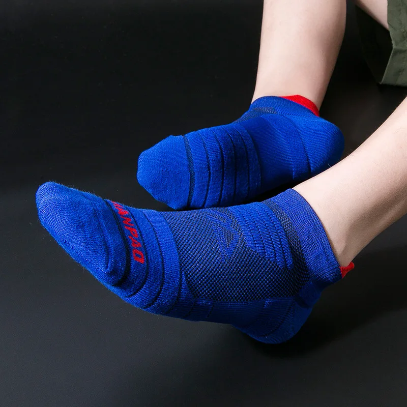 Men Athletic Ankle Socks Outdoor Sport Cotton Cushion Thin Breathable Quick Dry Fitness Cycling Compression Low Cut Socks