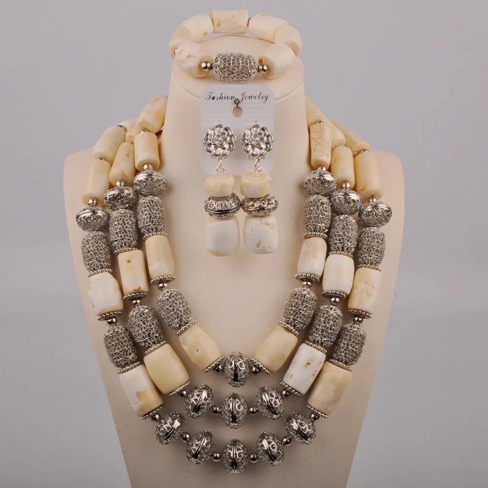 

Nigerian Coral Beads African Jewelry Set