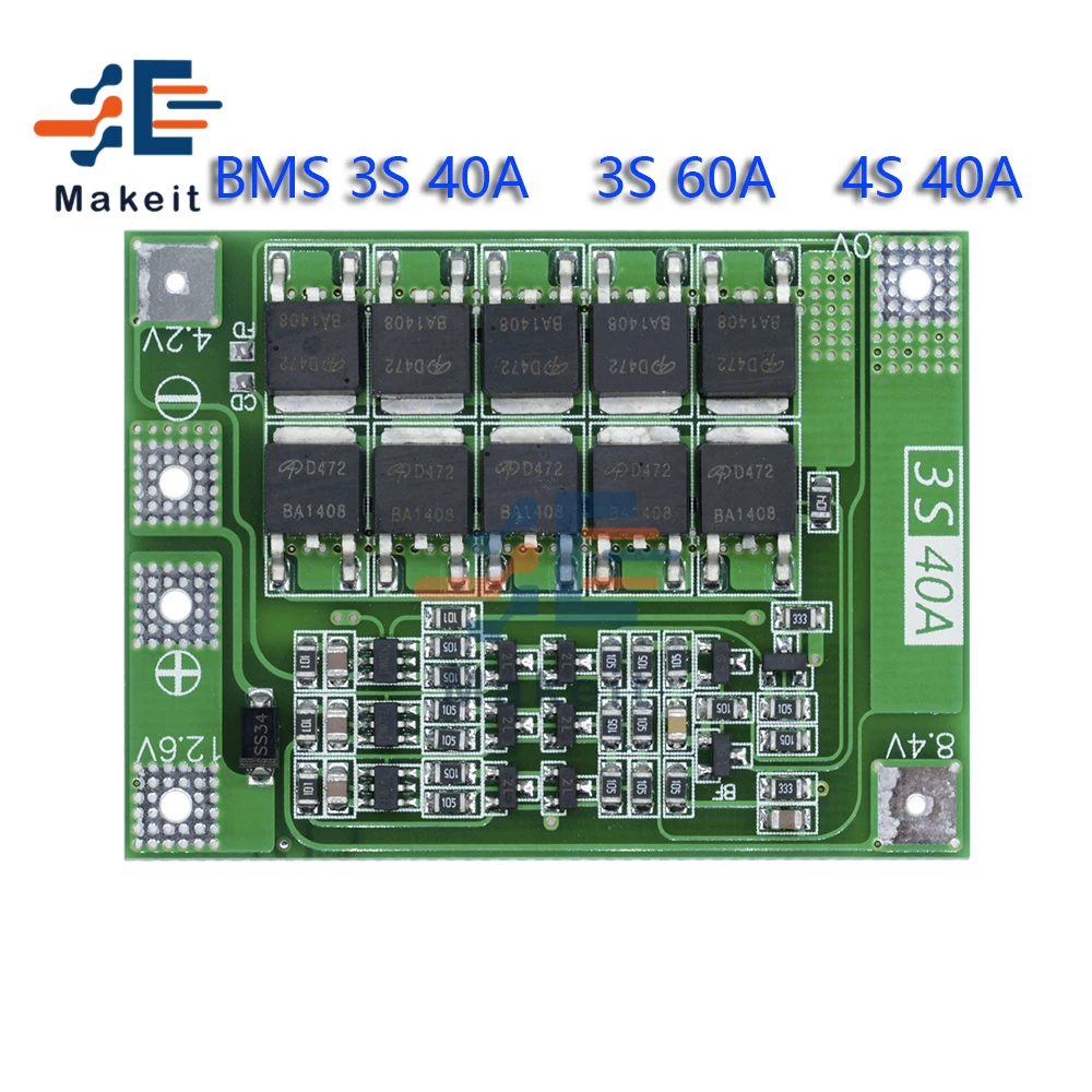 Схема bms 3s 40a. Li-ion BMS 4s 40a. BMS 3s 40a 12.6v Rev 2.2. BMS плата 18650 3s 40a. BMS плата 18650 3s 60a.