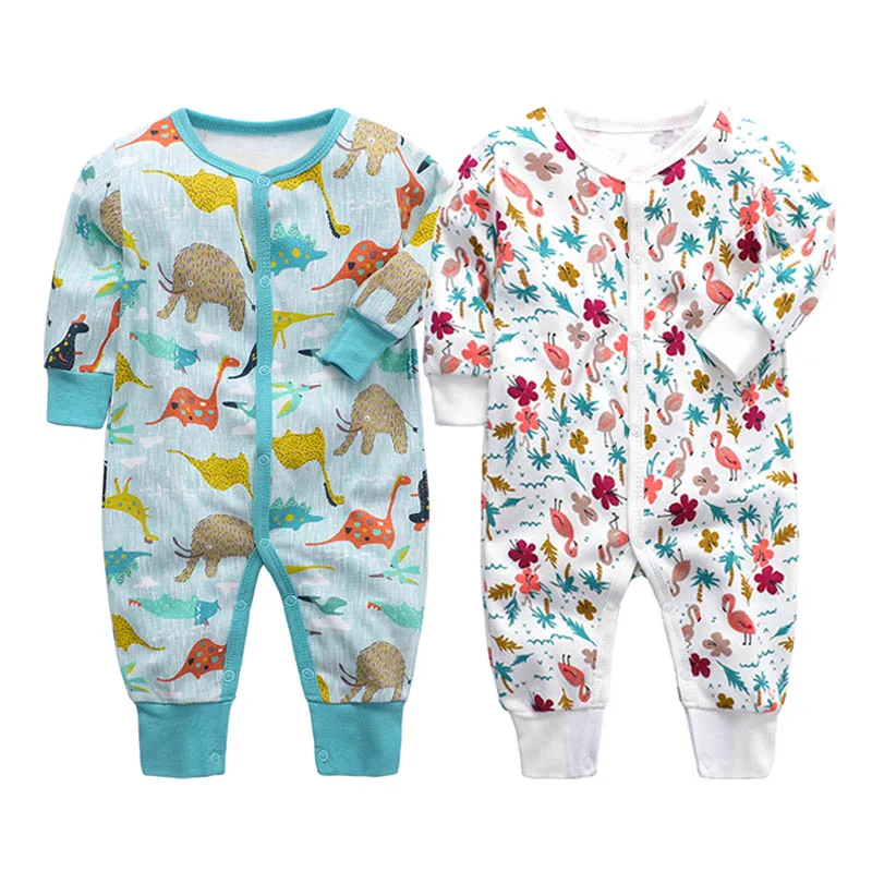 2pcs Unisex Newborn Baby Girl Clothes Footies Full Sleeve Baby Boy Footies Jumpsuit Cotton Pajamas fooly coat autumn