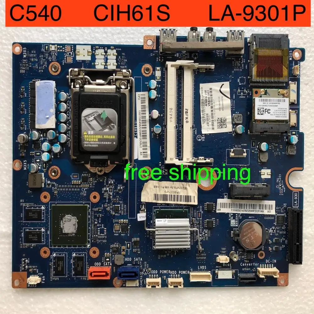 

LA-9301P For Lenovo C540 system motherboard CIH61S LGA1155 motherboard 100%tested fully work