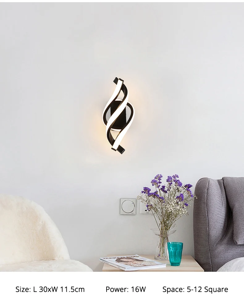 Modern Wall Lamps For Rotation Living Room Lights Bedroom bedside Aisle Corridor Foyer Hall Spin Indoor Lighting Home fixtures plug in wall lights