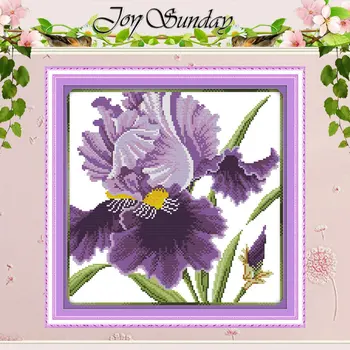 

Purple Blossoms Flower Counted Cross Stitch wholesale Cross Stitch 11CT 14CT Cross-Stitch Kit Handmade Embroidery Needlework