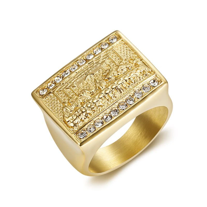 Anillo con Circonia para hombre y mujer, sortija con zirconia, color dorado o plateado alta calidad, estilo Hip hop, Unisex|Anillos| - AliExpress