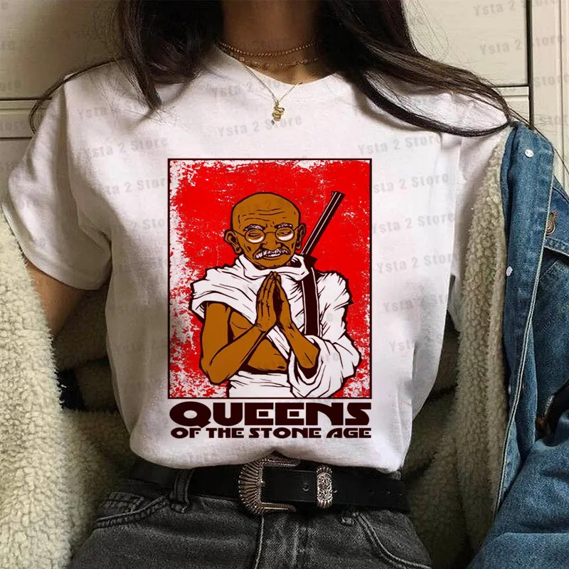 Popular Queens of the Stone Age t shirt women Vogue Skeleton Demon T-shirt Halloween Easter casual streetwear Cool Graphic Tops