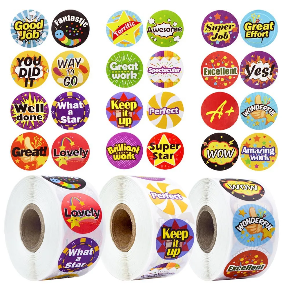 

500pcs Children's Reward Incentive Stickers Party Gift LabelsOffice Stationery Decorative Labels Sealing Stickers