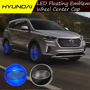 

For Hyunda*i IX25 IX35 SONATA ACCENT TUCSON 59MM Magnetic Suspension LED Floating Wheel Center Cap Cover Blue Light Car Emblem