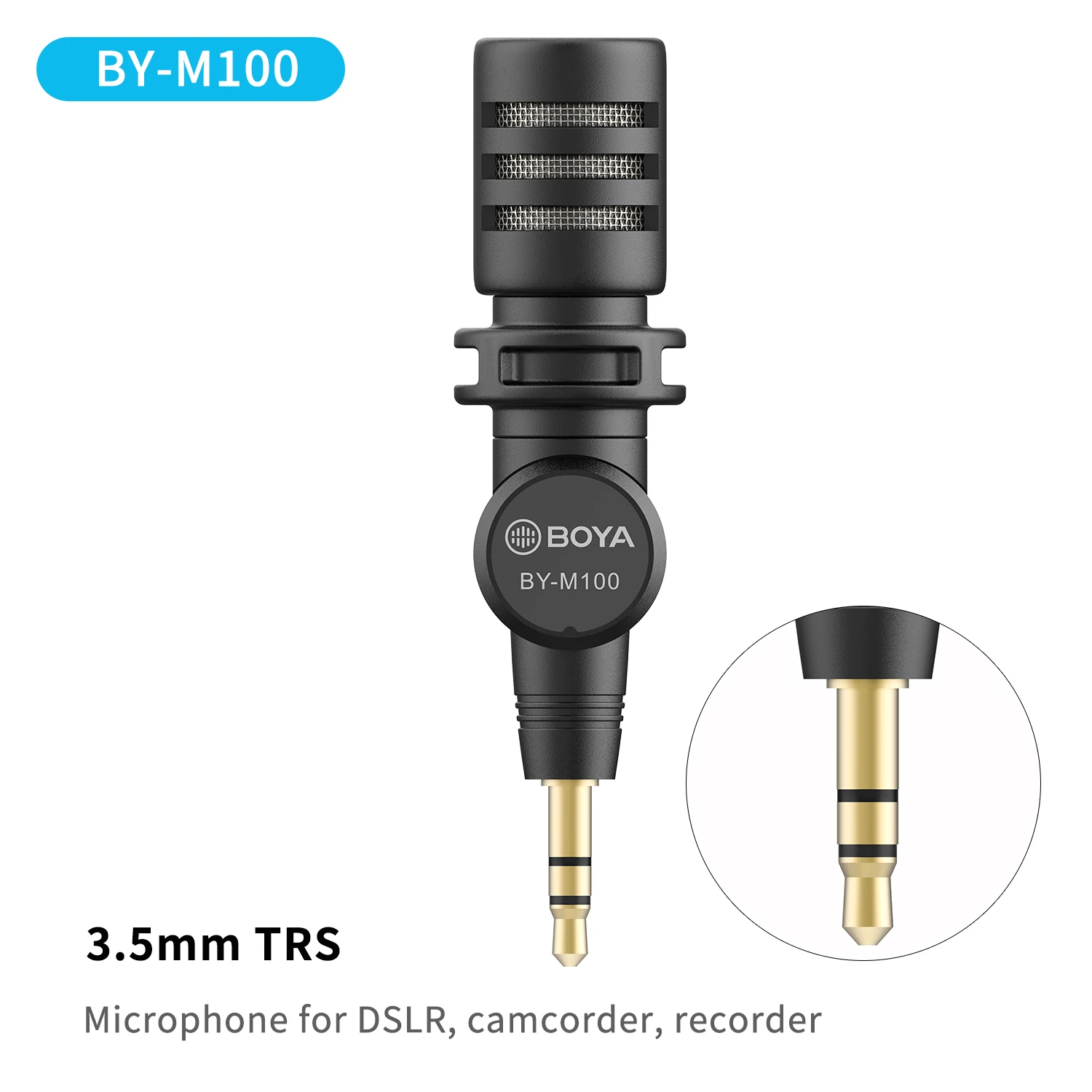 BOYA BY-M100 Wireless Microphone Lavalier Portable Audio Video Recording Mini Mic for iPhon Android Live Game Smart Phone Camera 