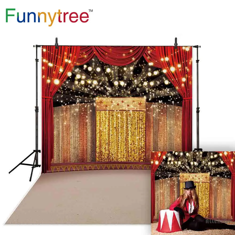 Фон для фотосъемки Funnytree роскошный золотой цирковый фон сцены студийный декор