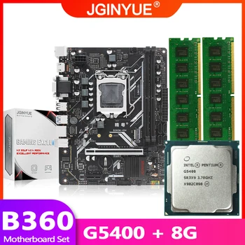 

JGINYUE B360 motherboard LGA 1151 set kit with Intel Pentium G5400 processor 8GB(2*4GB)DDR4 memory M.2 NVME MATX B360M-VDH