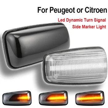 

2pcs Side Turn Signal Lamp Dynamic Fender Marker Lights For Peugeot 306 106 406 806 Expert Partner For Citroen Berlingo Jumpy