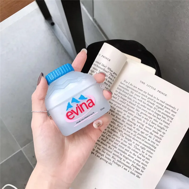 3D наушники Evian с минеральной водой силиконовый мягкий чехол для наушников Apple airpods