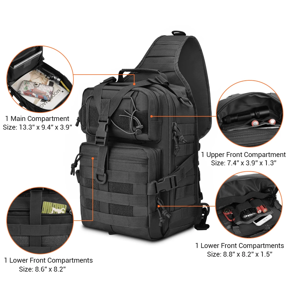  20L Tactical Assault Pack Military Sling Backpack Army Molle Waterproof EDC Rucksack Bag for Outdoo