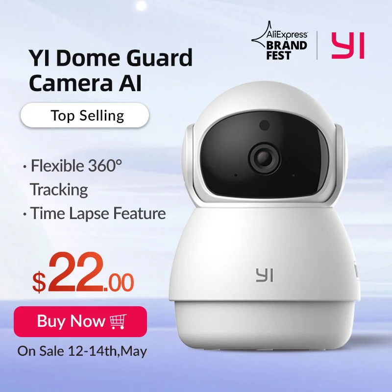 YI Dome Guard Cam 1080p Wifi Camera 20fps Webcam Ip Camera Security Home surveillance camera System 360 video recordercamera