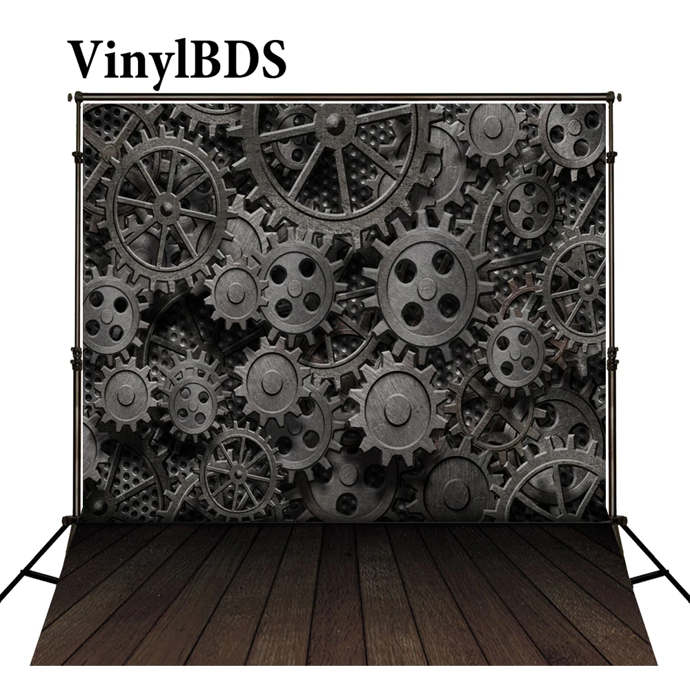 

Kate Vintage Photography Backdrops Time Gear Background Wood Punk Phptography Background Large Size Seamless Photo for Studio