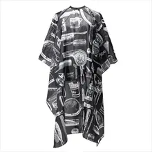 Hand Mirror Scissors Comb Premium Cloth Printing Waterproof Non-Stick Haircut Cloth Scarf Black