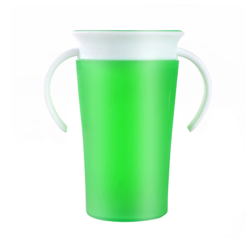 

With Handle 360 Degree Solid Anti Spill Training Toddler Drinking Silicone Portable Water Smooth Easy Clean Cup Soft Learning