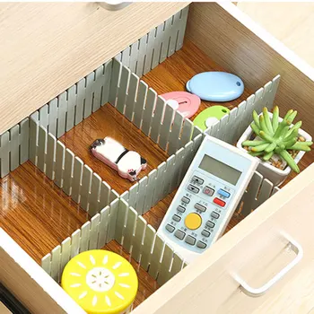 

4Pcs DIY Drawer Dividers Adjustable Drawer Storage Organizer for Clutter Kitchen Cutlery Dresser Makeup Tools Socks S7
