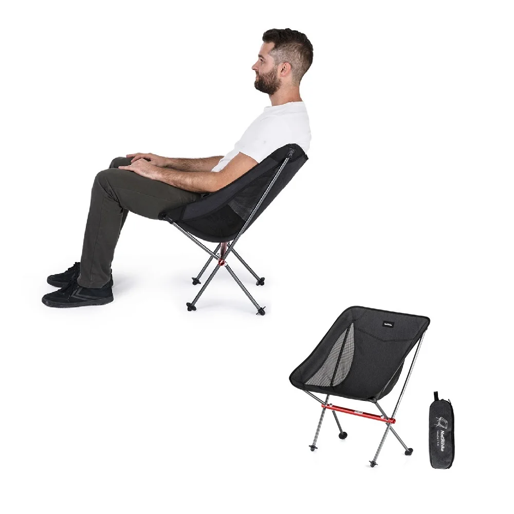  Portable Moon Chair Fishing BBQ Foldable Camping Chair Folding Extended Hiking Seat Garden Ultralig