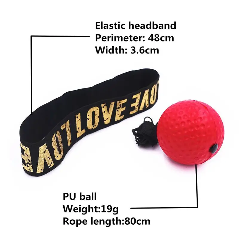 Boxing Reflex Speed Punch Ball Sanda Boxer Raising Reaction Force Hand Eye Training Set Stress Reaction ball red
