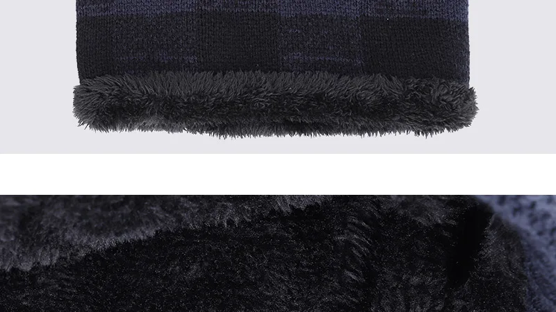 Новинка 2019, Вязаная хлопковая кепка с мозаичной сеткой, комплект из 2 предметов, мешковатые зимние шапки для мужчин и женщин, теплые