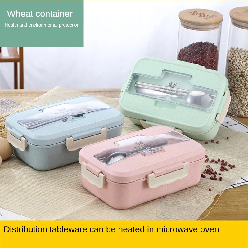 Leakproof Lunch Box Separate Compartments Heated Lunch Box Picnic Food Container with Spoons School Office Bento Box ► Photo 3/6