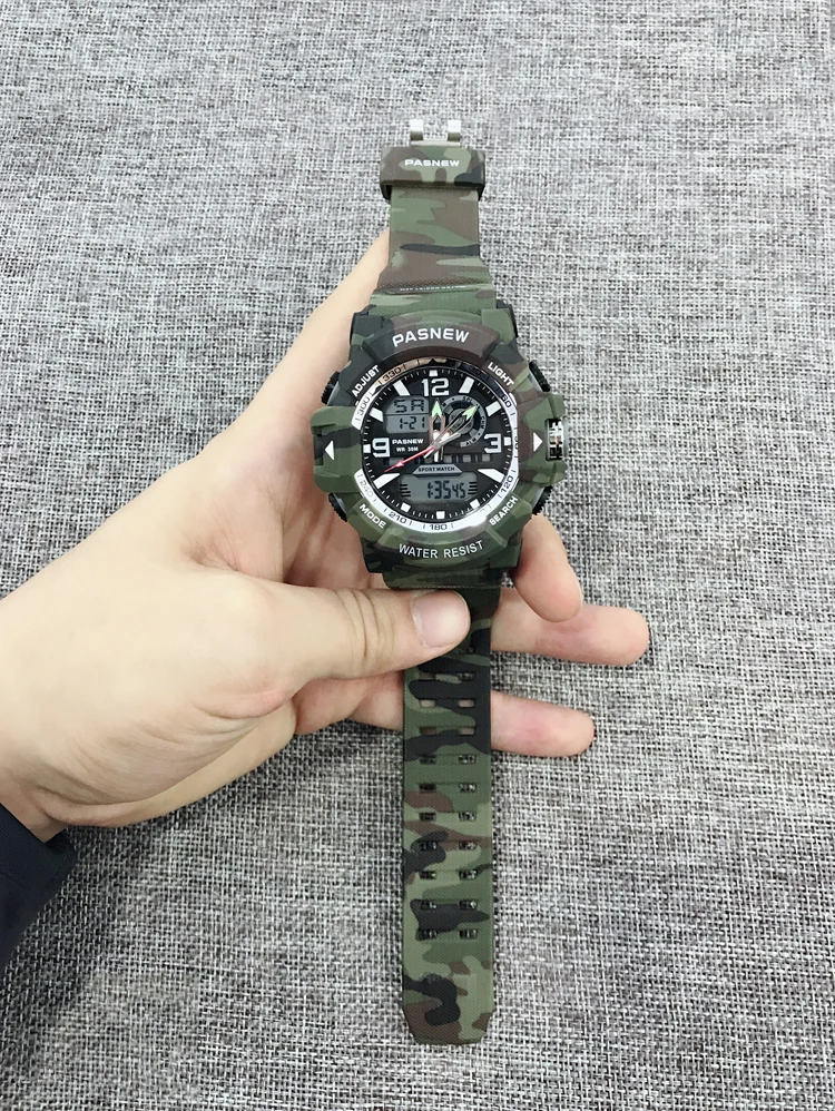 PASNEW мужские повседневные уличные спортивные наручные часы водонепроницаемые 30 м аналоговые цифровые часы с японским перемещением Мужские t PSE-452