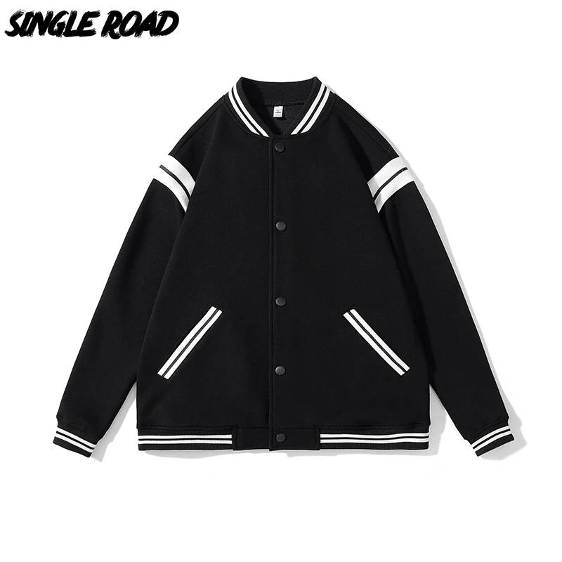 

Single Road Mens Varsity Jacket Men 2022 Fashion Bomber Baseball Jacket Coat Male Hip Hop Streetwear Women Unisex Jackets Couple