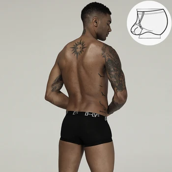 

ORLVS Men Underwear Sexy Boxers Cotton Cueca Masculina Breathable Male Panties Ropa Interior Hombre Men Boxers Shorts U Pouch