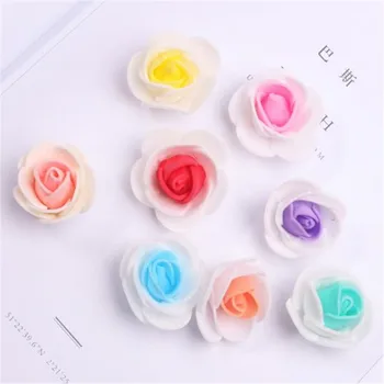 

Artificial Double Color Foam Rose Flower Head 100Pcs Dia.3cm/1.18" Simulation PE Roses for DIY Wedding Home Decorative Flowers