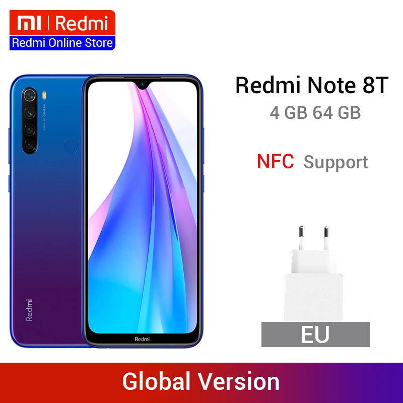 Скидка 1200 руб Промокод: newyear1200, глобальная версия Redmi Note 8 T, Восьмиядерный процессор Snapdragon 665, 4 ГБ, 64 ГБ, 48мп, четырехъядерный смартфон, FHD экран 6,3 дюйма, 4000 мАч, NFC