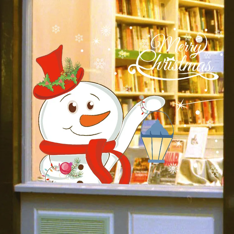 Поколение жира стиль стикер на стену s Рождественское украшение в виде снеговика стикер s магазин дверь и наклейка на оконное стекло ПВХ большой 7