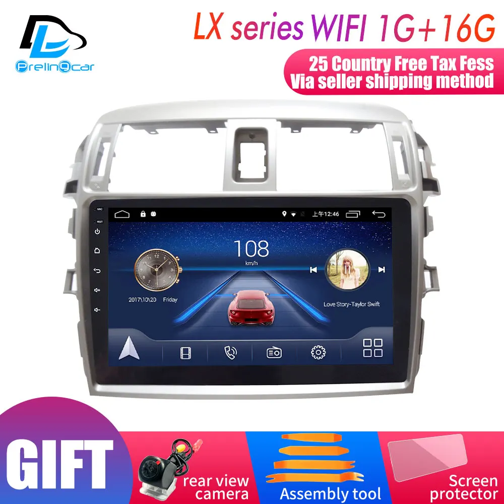 4G Lte Android 9,0 мультимедийная навигационная система для Toyota Highlander 2009 1011 12 13 лет автомобильный dvd-плеер Подушка подголовник радио - Цвет: LX player 1G16G