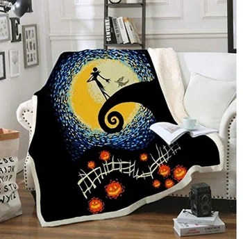 

The Nightmare Before Christmas Jack Skull Sherpa Blanket Plush Velvet Warm Sheet Cartoon Office Nap Blanket JACK-0032