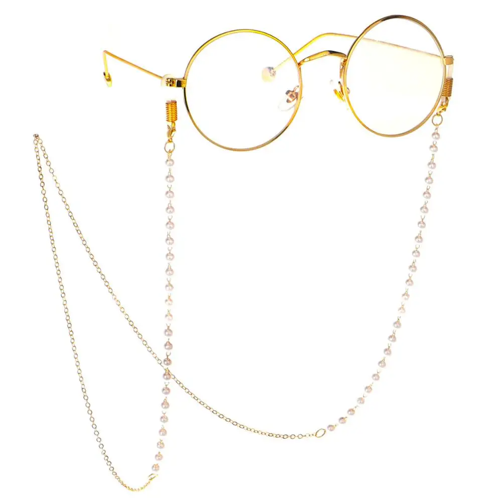 Glasses rope hanging neck fashion simple pearl chain sunglasses chain gold plated glasses chain