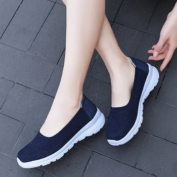 

PINSEN 2020 Fashion Flats Women Shoes Summer Breathable Mesh Casual Shoes Woman Slip-on creepers moccasins Ladies Loafers Shoes
