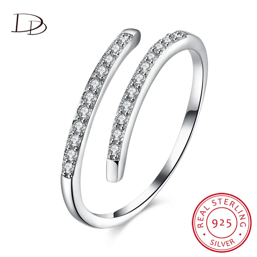 DODO 100% 925 sterling silver rings for women Bridal Wedding jewelry White Stone Adjustable Engagement ladies Rings DVR093 (1)