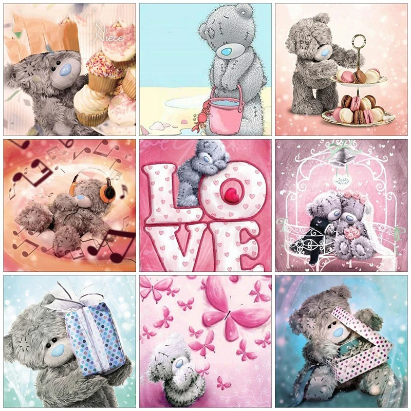 Diamond Embroidery Bear 5D Painting Full Square Cartoon Mosaic Cross Stitch Home Decor Children Gift | Дом и сад