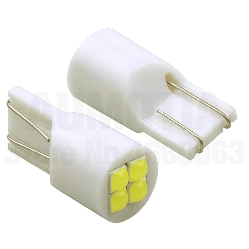 100x T10 3D светодиодный 194 W5W 4 светодиодный 168 3030 SMD авто отложным воротником сбоку номерной знак светильник лампа габаритного огня AC/DC 12V - Испускаемый цвет: White shell