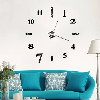 

Mirror Wall Clock Number DIY Modern Office Decoraiton 3D Livingroom Practical Home Decoration Tool Analog