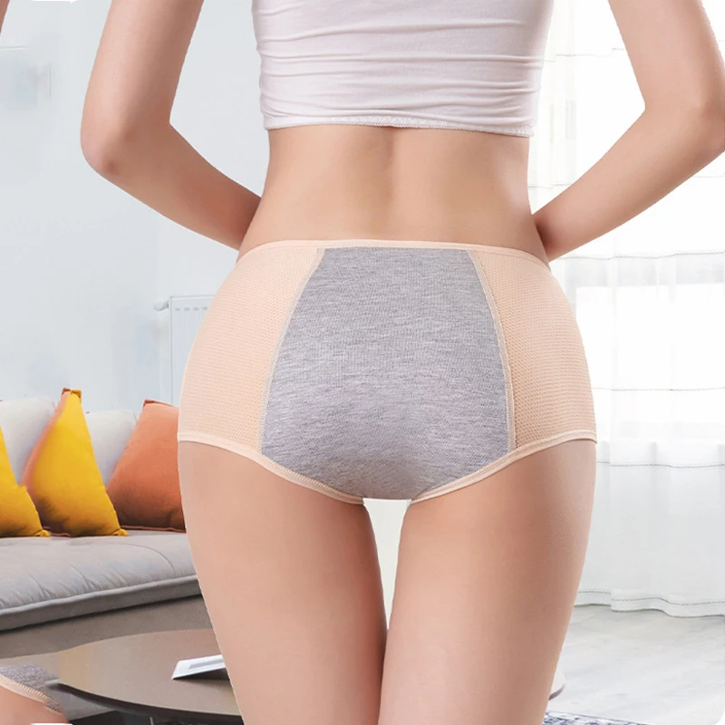 3pcs Leakproof Woman Physiological Period Pants Antibacterial Four Layers Menstrual Panties Menstrual Underwear Organic Cotton 4