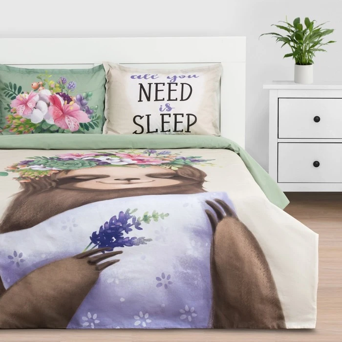 Постельное белье &quotЭтель&quot евро Need is sleep 200*217 см 220*240 50*70+3 - 2 шт | Дом и сад