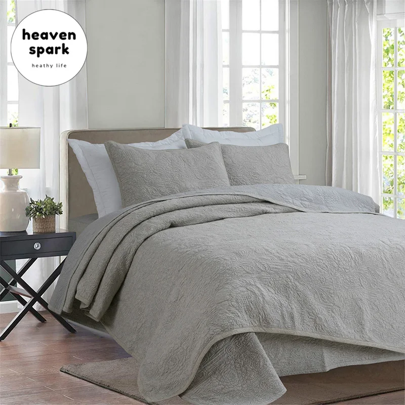 

100% Cotton Bedding Set 3/4Pcs Quilt Cover Filled 220G Cotton Dekbed Duvet Fitted Sheet Solid Bedspread Comforter Winter Blanket